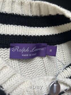 $1495 Ralph Lauren Men's MEDIUM Cashmere Cricket Sweater Purple Label NWT