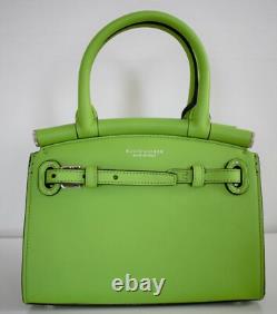 $1790 NEW RALPH LAUREN COLLECTION Green Kiwi Leather MINI RL50 Satchel Handbag
