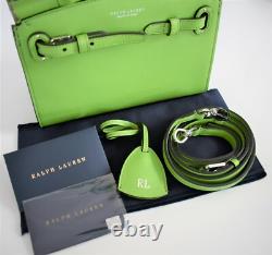 $1790 NEW RALPH LAUREN COLLECTION Green Kiwi Leather MINI RL50 Satchel Handbag