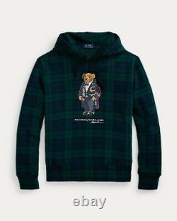 $188 NWT POLO RALPH LAUREN Mens XXL Plaid Duffel Bear Holiday Sweatshirt Hoodie