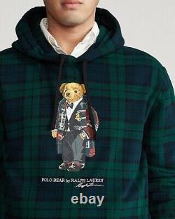 $188 NWT POLO RALPH LAUREN Mens XXL Plaid Duffel Bear Holiday Sweatshirt Hoodie