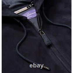 $2,595 Ralph Lauren Purple Label Mens Leather Suede Full Zip Anton Hoodie Jacket
