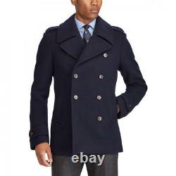 $2,995 Ralph Lauren Purple Label Warrington Navy Wool Peacoat Car Coat Jacket
