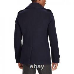 $2,995 Ralph Lauren Purple Label Warrington Navy Wool Peacoat Car Coat Jacket