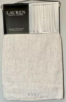 2 Ralph Lauren Belgian Linen Curtains Panels Drapes Tan Beige Natural 54x84 NEW