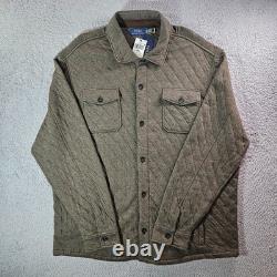 $228 NEW Polo Ralph Lauren Quilted Jersey Overshirt Jacket Men XXL Olive Green