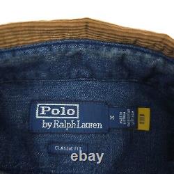 $228 Polo Ralph Lauren Classic Fit Denim Corduroy-Collar Shirt Mens Size Medium