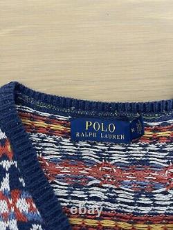 $298 Polo Ralph Lauren Medium Surfs Up Bear Fair Isle Sweater Vest RRL Rugby