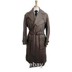 $2995 Ralph Lauren Purple Label Burnham Pale Olive Green Trench Coat Size M