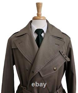 $2995 Ralph Lauren Purple Label Burnham Pale Olive Green Trench Coat Size M