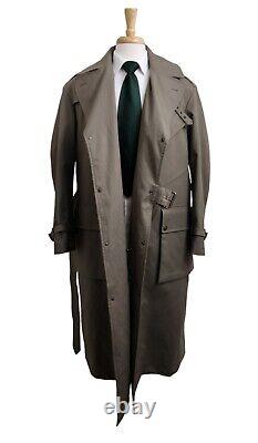 $2995 Ralph Lauren Purple Label Burnham Pale Olive Green Trench Coat Size M