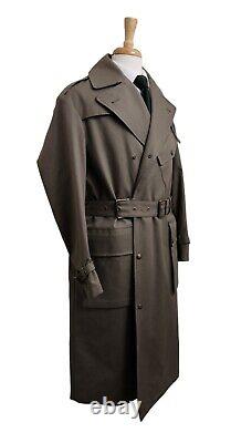 $2995 Ralph Lauren Purple Label Burnham Pale Olive Green Trench Coat Size M