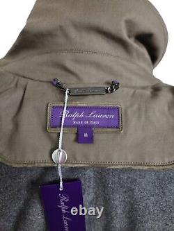 $2995 Ralph Lauren Purple Label Burnham Pale Olive Green Trench Coat Size M