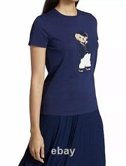 $390 RALPH LAUREN COLLECTION Purple Lbl DEAUVILLE POLO BEAR Cotton T-Shirt Sz L