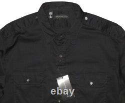 $395 New Ralph Lauren Black Label Slim Fit Stretch Military Dress Shirt L