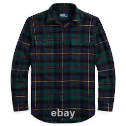 $398 NWT POLO RALPH LAUREN Men's 100% Wool Tartan Plaid Workshirt Shirt Large L