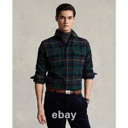 $398 NWT POLO RALPH LAUREN Men's 100% Wool Tartan Plaid Workshirt Shirt Large L