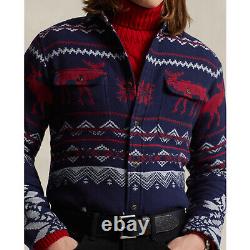 $398 NWT POLO RALPH LAUREN Men's Classic Fit Holiday Jacquard Workshirt Medium M