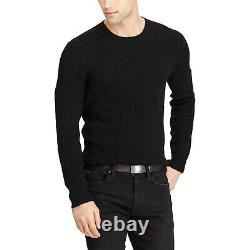 $398 NWT POLO RALPH LAUREN Men's Crewneck Cable-Knit 100% Cashmere Sweater Large