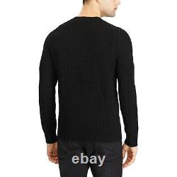 $398 NWT POLO RALPH LAUREN Men's Crewneck Cable-Knit 100% Cashmere Sweater Large