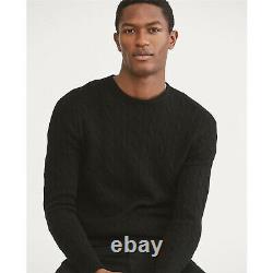 $398 NWT POLO RALPH LAUREN Men's Crewneck Cable-Knit 100% Cashmere Sweater Large