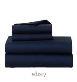 $445 New Ralph Lauren Home Twin Flat Fitted Sheet & Pillowcases Lovan Plaid Navy