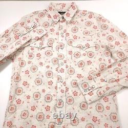 $495 RRL Ralph Lauren Slim Fit Bandana Seersucker Western Shirt Mens Size Small