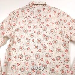 $495 RRL Ralph Lauren Slim Fit Bandana Seersucker Western Shirt Mens Size Small