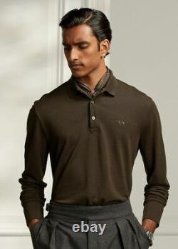 $550 Ralph Lauren Purple Label Pony Equestrian Wool Pique Polo Shirt Sweater NWT