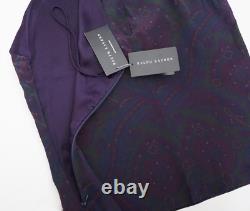$598 NEW RALPH LAUREN BLACK LABEL PAISLEY Print 100% SILK Sleeveless CROSS Top 4