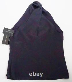 $598 NEW RALPH LAUREN BLACK LABEL PAISLEY Print 100% SILK Sleeveless CROSS Top 4
