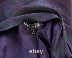 $598 NEW RALPH LAUREN BLACK LABEL PAISLEY Print 100% SILK Sleeveless CROSS Top 4