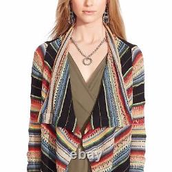$598 Polo Ralph Lauren Indian Blanket Serape Draped Sweater Cardigan Coat S M