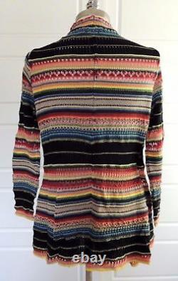 $598 Polo Ralph Lauren Indian Blanket Serape Draped Sweater Cardigan Coat S M