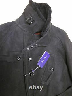 $5995 polo ralph lauren purple label leather shearling jacket fur coat Italy XL