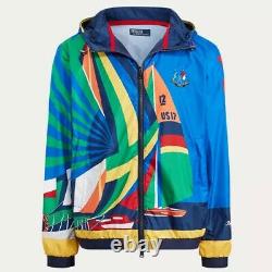 $628 Polo Ralph Lauren 1992 Water Repellent Sailing Graphic Jacket Windbreaker M