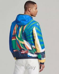 $628 Polo Ralph Lauren 1992 Water Repellent Sailing Graphic Jacket Windbreaker M