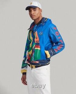 $628 Polo Ralph Lauren 1992 Water Repellent Sailing Graphic Jacket Windbreaker M