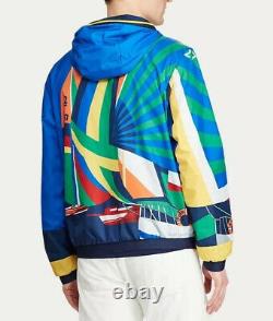 $628 Polo Ralph Lauren 1992 Water Repellent Sailing Graphic Jacket Windbreaker M