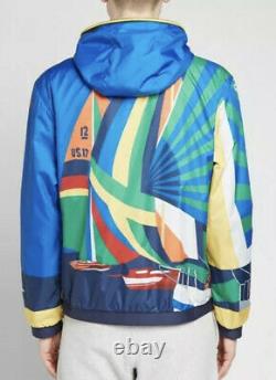 $628 Polo Ralph Lauren 1992 Water Repellent Sailing Graphic Jacket Windbreaker M