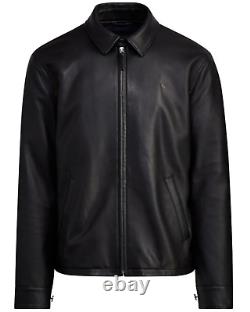$698 NWT POLO RALPH LAUREN Men's Maxwell Genuine Lambskin Leather Jacket Black L