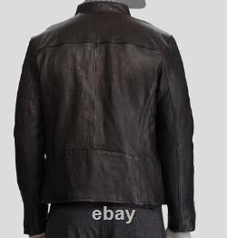 $698 Polo Ralph Lauren Men's Black Full-Zip Leather Motorcycle Coat Jacket L