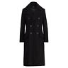 $698 Polo Ralph Lauren Womens Black Double Breasted Wool Trench Coat Jacket Nwt