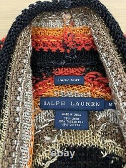 $698 Ralph Lauren Medium Cardigan Southwestern Polo RRL Ranch Shawl Wrap Serape
