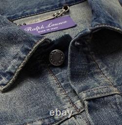 $795 Ralph Lauren Purple Label Italy Mens Perry Denim Jean Trucker Jacket NWT