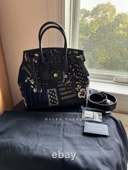 Authentic Blue Ralph Lauren Collection Ricky Satchel Patchwork Denim 33 NWT