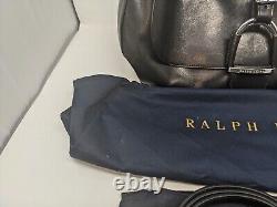 Brand New! Ralph Lauren Black Leather Shoulder Handbag Purse With Dust Bags (83)