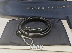 Brand New! Ralph Lauren Black Leather Shoulder Handbag Purse With Dust Bags (83)