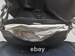 Brand New! Ralph Lauren Black Leather Shoulder Handbag Purse With Dust Bags (83)
