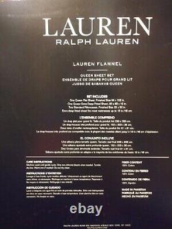 Brand New Ralph Lauren Queen Sheet Set 4pc Cotton Flannel Color Cream